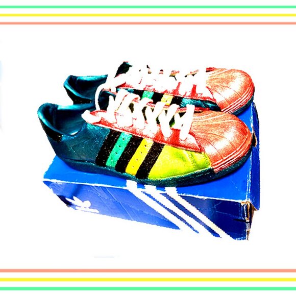 One Of A Kind Adidas Originals Leather Athletic Metallic Glitter Shoes/Sneakers main image 8